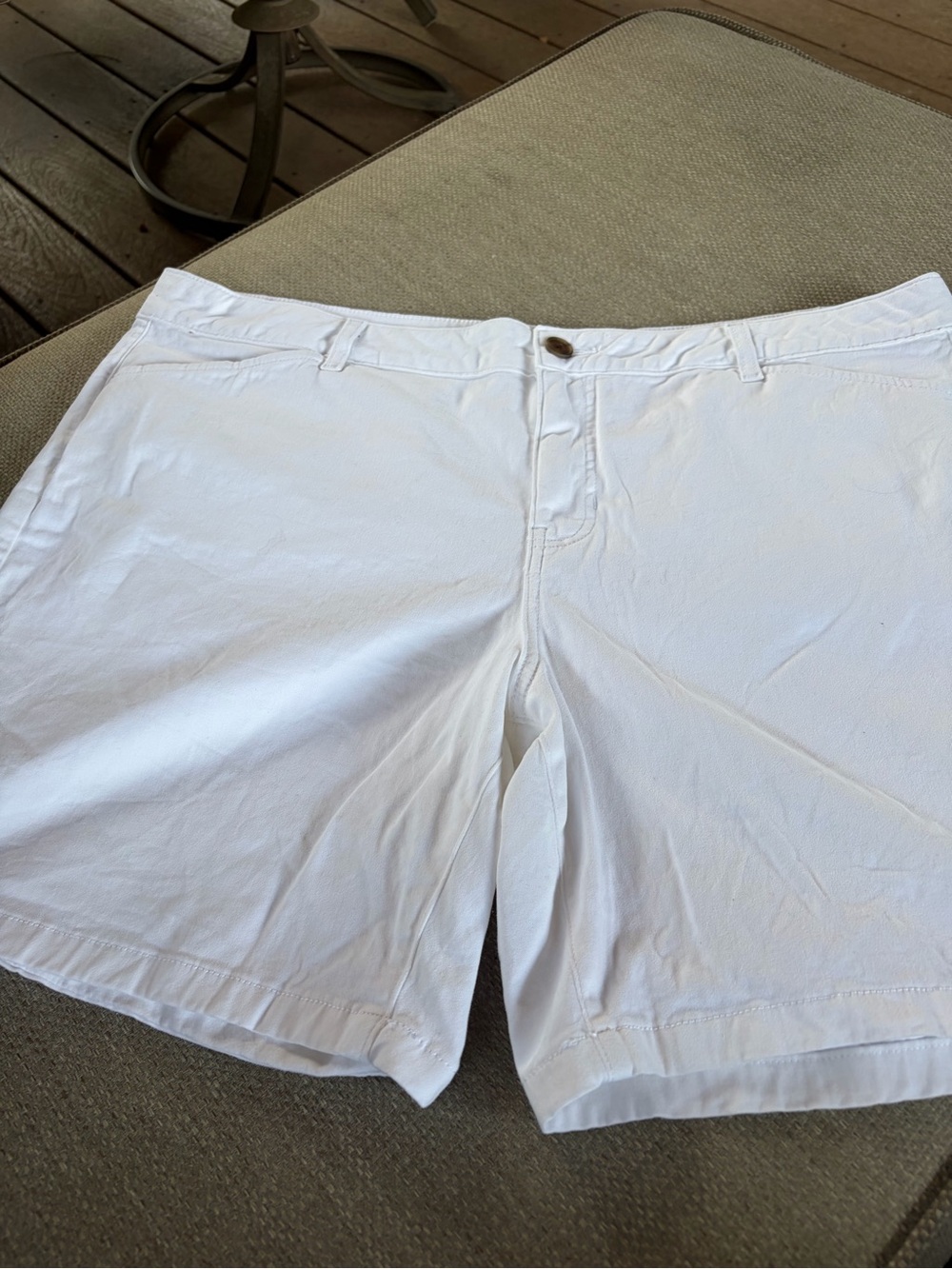 St. John's Bay White Cotton-Blend Bermuda Shorts